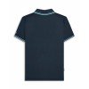 Polo Lambretta Clothing. Marine bande bleu et bleu fumé