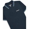Polo Lambretta Clothing. Marine bande bleu et bleu fumé