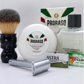 Kit de rasage pour peau sensible.