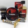 Kit rasage Furiah savon et après-rasage, blaireau The Goodfelas Smile The Deep , Rasoir Valynor, lames Gillette.
