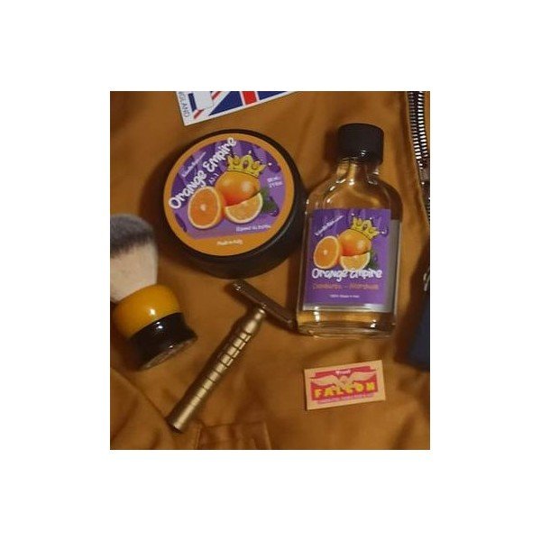 Après-rasage Goodfellas Smile "Orange Empire" + savon à raser Goodfellas Smile "Orange Empire".