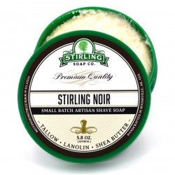 Savon à raser Stirling "Stirling Noir". Boite ouverte.
