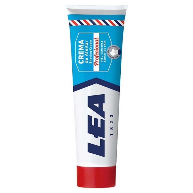 Crème à raser peau sensible  Lea "Profesional".  Tube format professionnel. 250g.