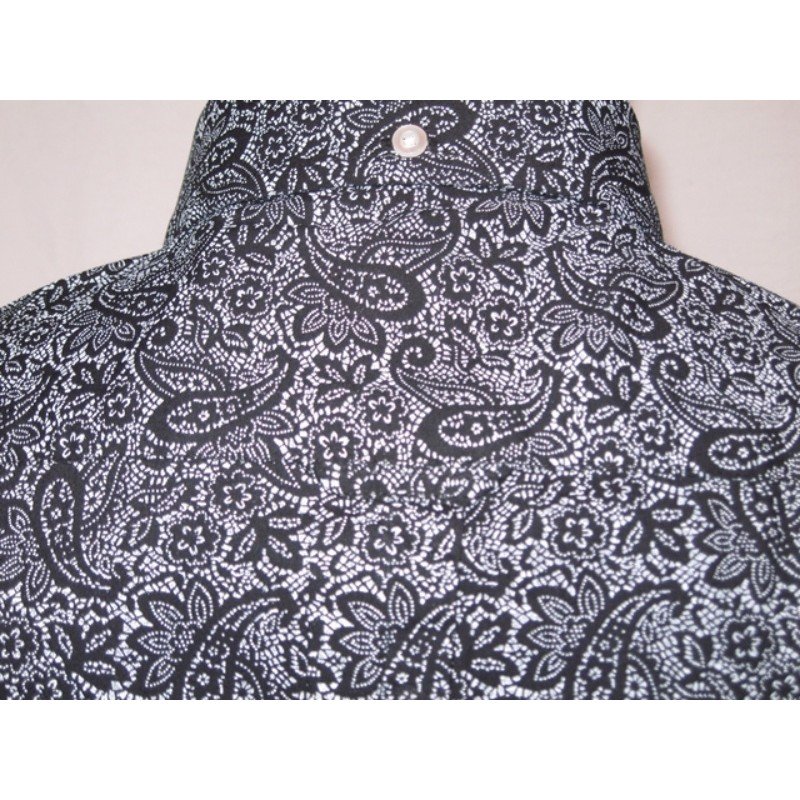 chemise Relco paisley  (motifs style cachemire)  noir et blanc manches longues