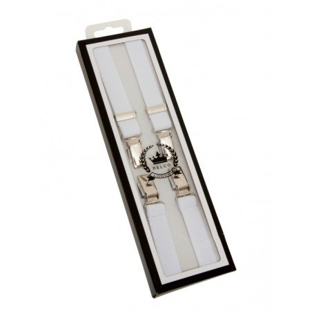 Bretelles Relco London blanches. Fines 18mm de largeur. Style retro anglais