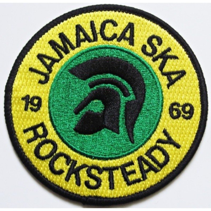Patch Trojan Jamaica Ska Rocksready 1969  jaune vert et noir.